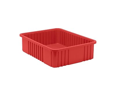 Quantum Storage Systems DG93060RD Dividable Grid Container 22-1/2-Inch Long by 17-1/2-Inch Wide by 6-Inch High, Red, 3-Pack