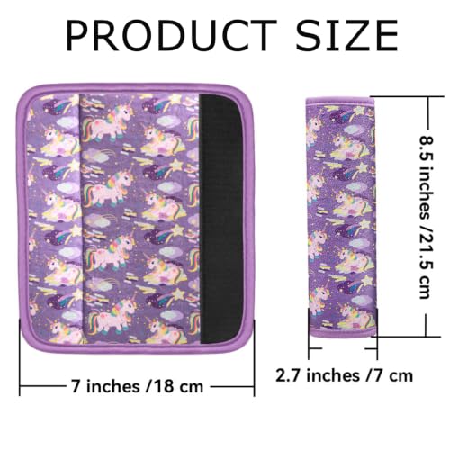 Image of Seat Belt Cover for Kids, Seat Belt Pad for Boys Girls, Car Seat Straps Shoulder Pads for Kids, Kid's Seat Belt Cushion, Shoulder Strap Pad, 1 Piece (Unicorn Power)