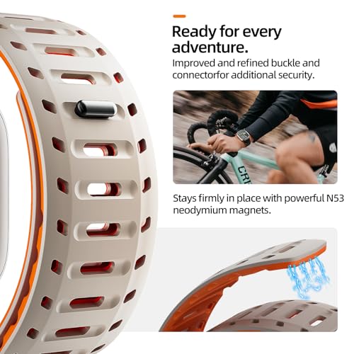 Image of X-it Magnetic Watch Band for Apple Watch Ultra 49mm, 46mm /45mm /44mm, Silicone Sport Strap with Strong Magnet for Men and Women, Compatible with Apple Watch Series 11 /10 /9 /8 /7 /6 /5 /4 /3 /2 /1 and SE
