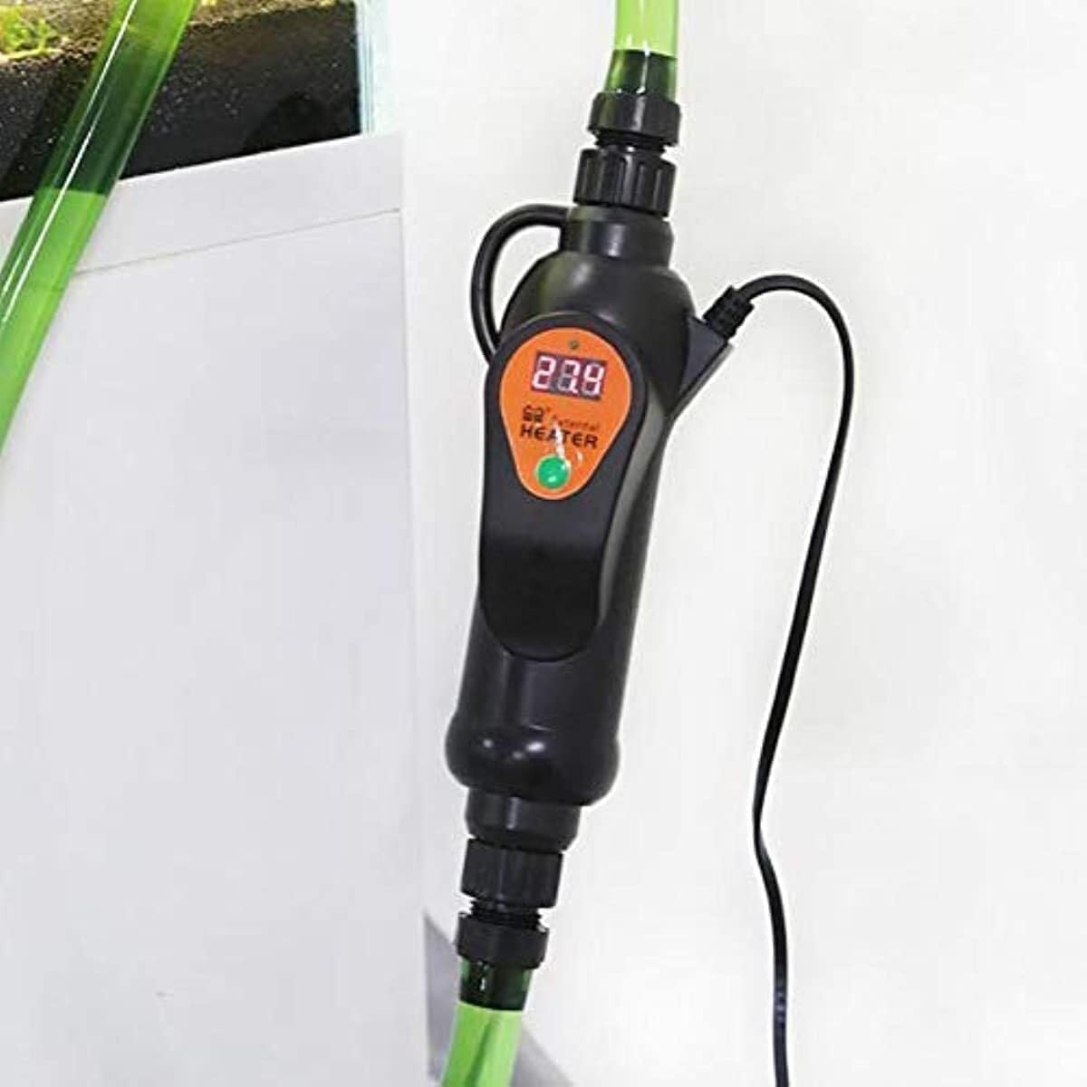 Termostato de Calentador Externo 220 V ~ 240 V Temperatura Ajustable Sumergible para Filtro de Recipiente de Tanque de Peces de Acuario LCD en línea 300 W/500 W (500 W)