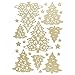 Ideas con corazón 3-D Pegatinas Deluxe | Winter & Navidad | Pegatinas sublimes | Ideal para decoración navideña y tarjetas de Navidad | Tamaño de la hoja: 21 x 30 cm (árboles de abeto | dorado)