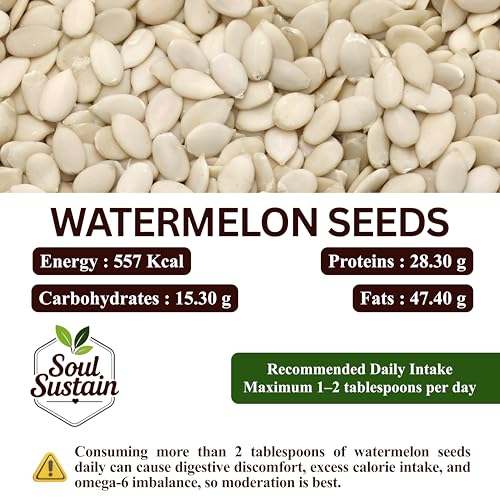 Image of Watermelon Seeds Raw Superfood (150 GM) - Plant Protein Boost, Rich in Fiber & Healthy Fats, Heart & Bone Support, Snack or Recipe Toppers, Smoothies, Salads, Baking, Nutritious Seeds for Daily Use
