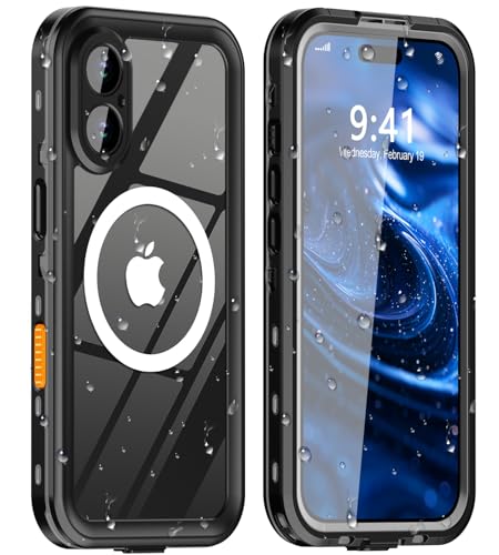 Dewfoam for iPhone 17 Case Waterproof, Full Body Underwater Dustproof Shockproof Case Built-in Screen Protector - Clear