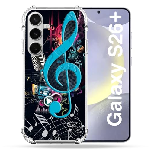 Coque Samsung S26 Plus Incassable Clé Sol Bleu Contre les Chocs