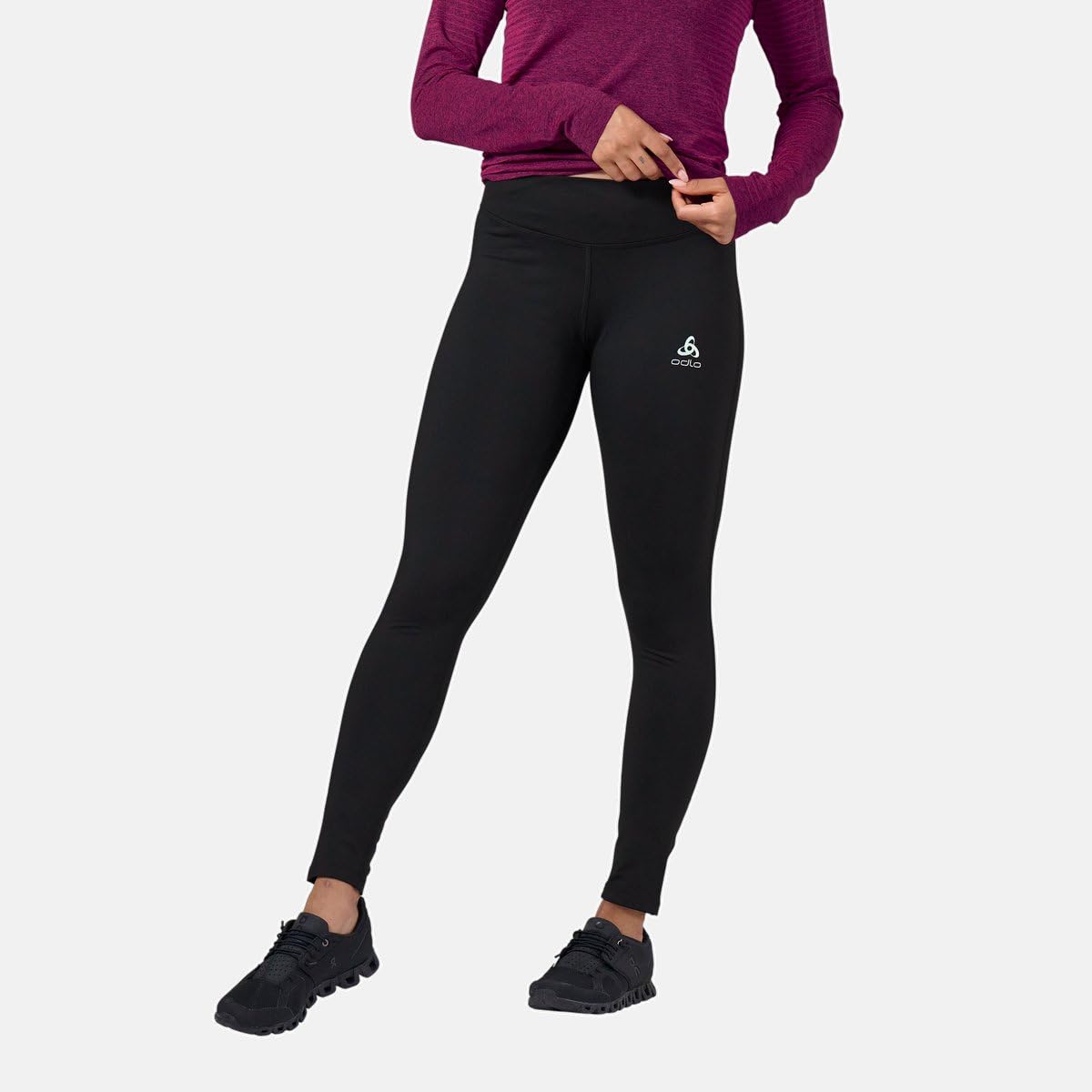 Odlo Sport Leggings Damen Essential Warm I Laufhose Damen Lang Winter I Lauftight Lange Laufhose I Damen