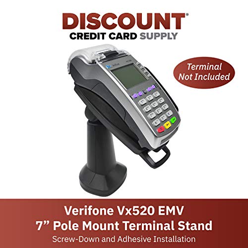 Ens Tailwind Verifone Vx520 Emv 7" Latch And Lock Pole Mount Terminal Stand, Adhesive Installation, Black #TOP1