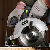 GALAX PRO Circular Saw, 140mm Cordless Circular Saw 20V with 2 Blades (18T+48T), 3800RPM Variable Speed, Includes 2.0Ah Lithium Battery and Charger, Max Cutting Depth 41mm(90°), 36mm(45°) - Image 8