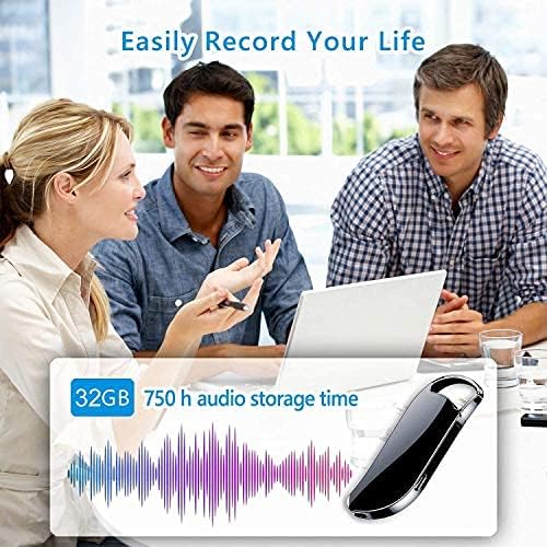 WALLVIEW TECH Spy Key Chain Voice Recorder with 32GB Inbuilt Memory Digital Voice Recorder Hd 4k Voice Activated Recording Device Hidden with Triple Noise Reduction Spy Small Audio Recording Gadget 3