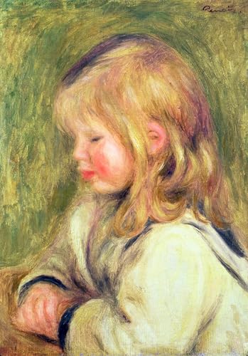 Pintura vintage de Renoir el niño de la camisa blanca para vestir paredes vacías de 60x90cm