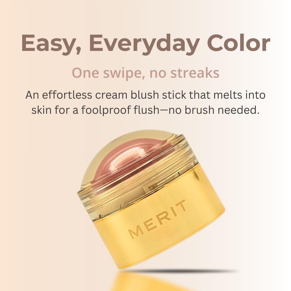 MERIT Flush Balm Cream Blush – Archival Cool Mauve | Hydrating Radiant Cheek & Lip Tint Stick with Vitamin E | Lightweight, Buildable, Vegan & Cruelty-Free Blush