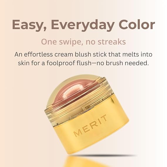 MERIT Flush Balm Cream Blush Archival Cool Mauve | Hydrating Radiant Cheek & Lip Tint Stick with Vitamin E | Lightweight, Buildable, Vegan & Cruelty-Free Blush