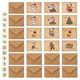 OATIPHO Aufkleber zum Versiegeln von Umschlägen für Weihnachtsgrußkarten, 12 Stück, Vintage, weiches und feines Papier, ideal für Einladungen und Weihnachtsbotschaften