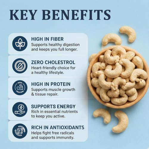 Image of W320 Whole Cashew 500gm | Premium Dry Fruits | Kaju | Crunchy Cashew Nuts