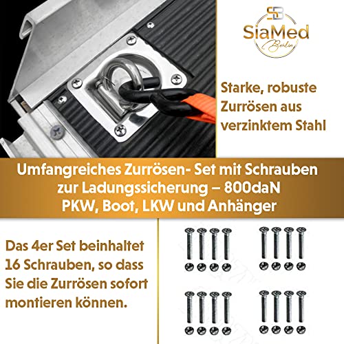 4X Zurrösen mit Gegenplatten und Schrauben, Zurrmulden, Zugkraft 800daN, Anhänger Zubehör, Verzurrösen für PKW, Anhänger… – Bild 6