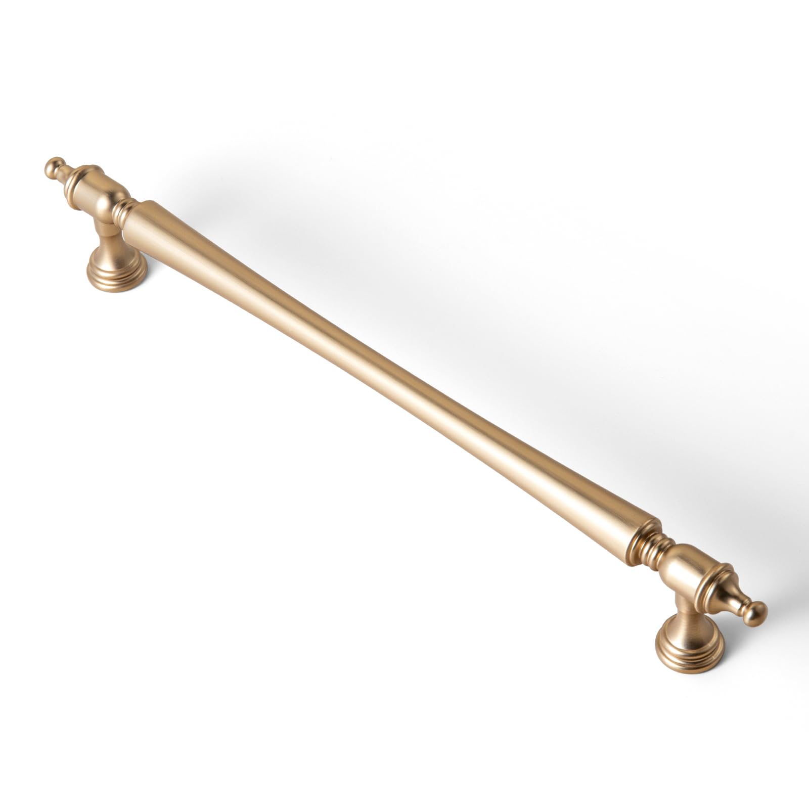 Goo-Ki 6 Pack 7 9/16 Inch Champagne Bronze Cabinet Pulls – Ornate Tapered Handle with Decorative Finials & Sculpted Detailing, Modern Luxurious