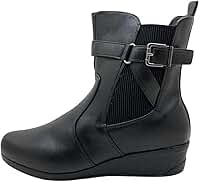Bota Feminina Cano Médio Com Fivela Lateral Anabela