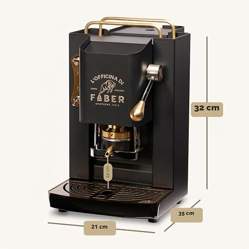 FABER COFFEE MACHINES PRO Total Deluxe Brass Coffee Maker, 44 mm Ese Paper (Black) - 4