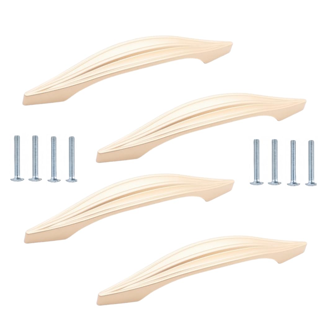 NLQCSXWEP Zinc Alloy Cabinet Bow Handle, Zinc Alloy Cabinet and Drawer Handles Multicolor Multiple Sizes 4/6 pcs(96mm-Gold)