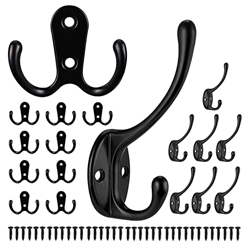 Zocipro 18Stück Schwarzes Metall Kleiderhaken Set enthalten 10 Stück...