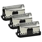 vhbw 3x Lamina di taglio compatibile con Braun Synchron 5235, 5265, 5266, 5533, 5212, 5213, 5211 rasoio elettrico + telaio, colore nero/argento