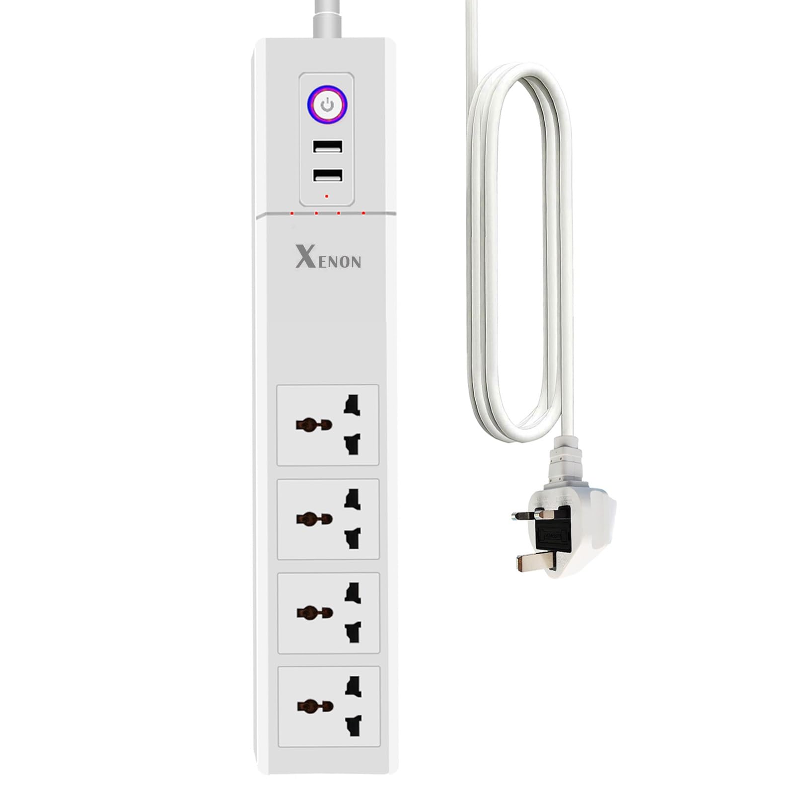 WiFi Smart Universal Extension Lead, Surge Protector Power Strip 16A, Individual Control 4 Outlet 2 USB Plug Works Alexa Google Assistant, Remote/Voice/Timer, UK Multifunction Socket