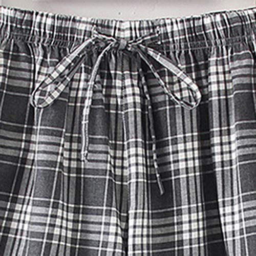 Lu's Chic Men's Plaid Pajama Bottom Cotton Boxers Soft Lounge Shorts Pj Sleep Relaxed Fit Print2