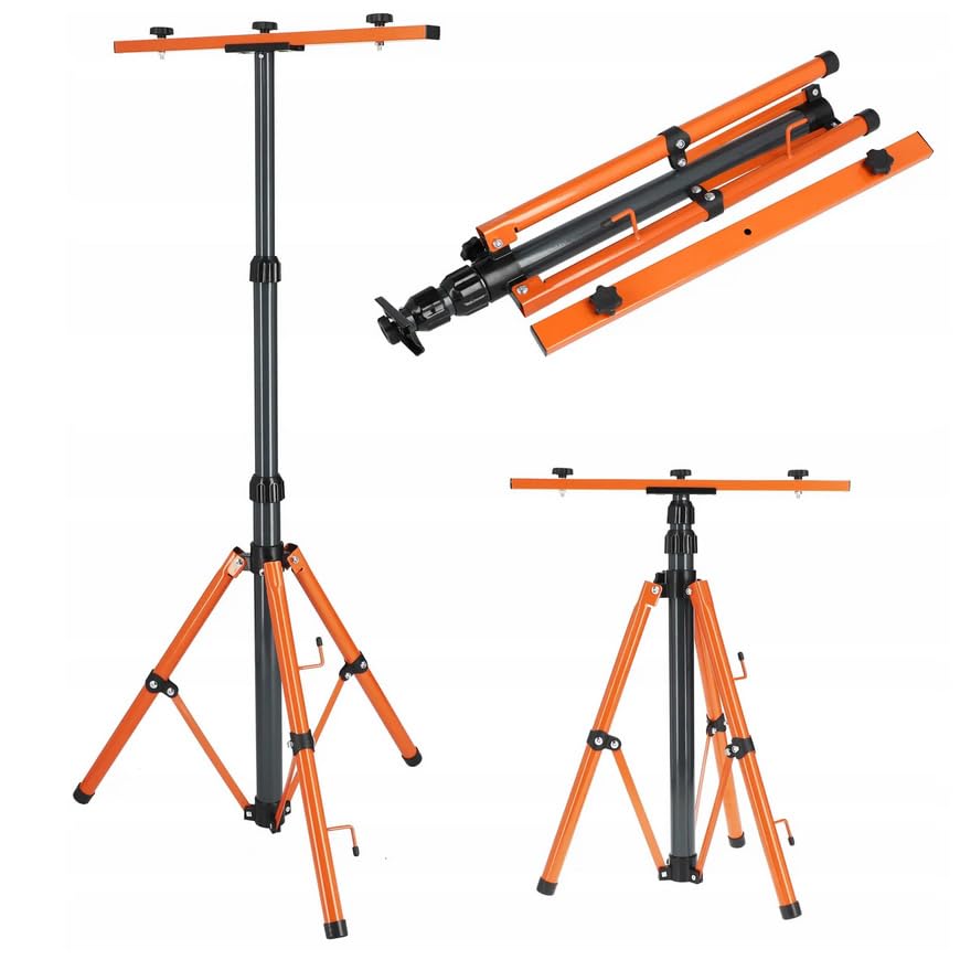 Double trépied pour projecteur halogène de 1,6 m - Orange/gris