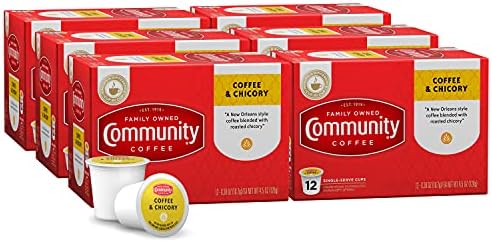 Community Coffee & Chicory 72 Count Coffee Pods, Dark Roast, Compatible with Keurig 2.0 K-Cup Brewers