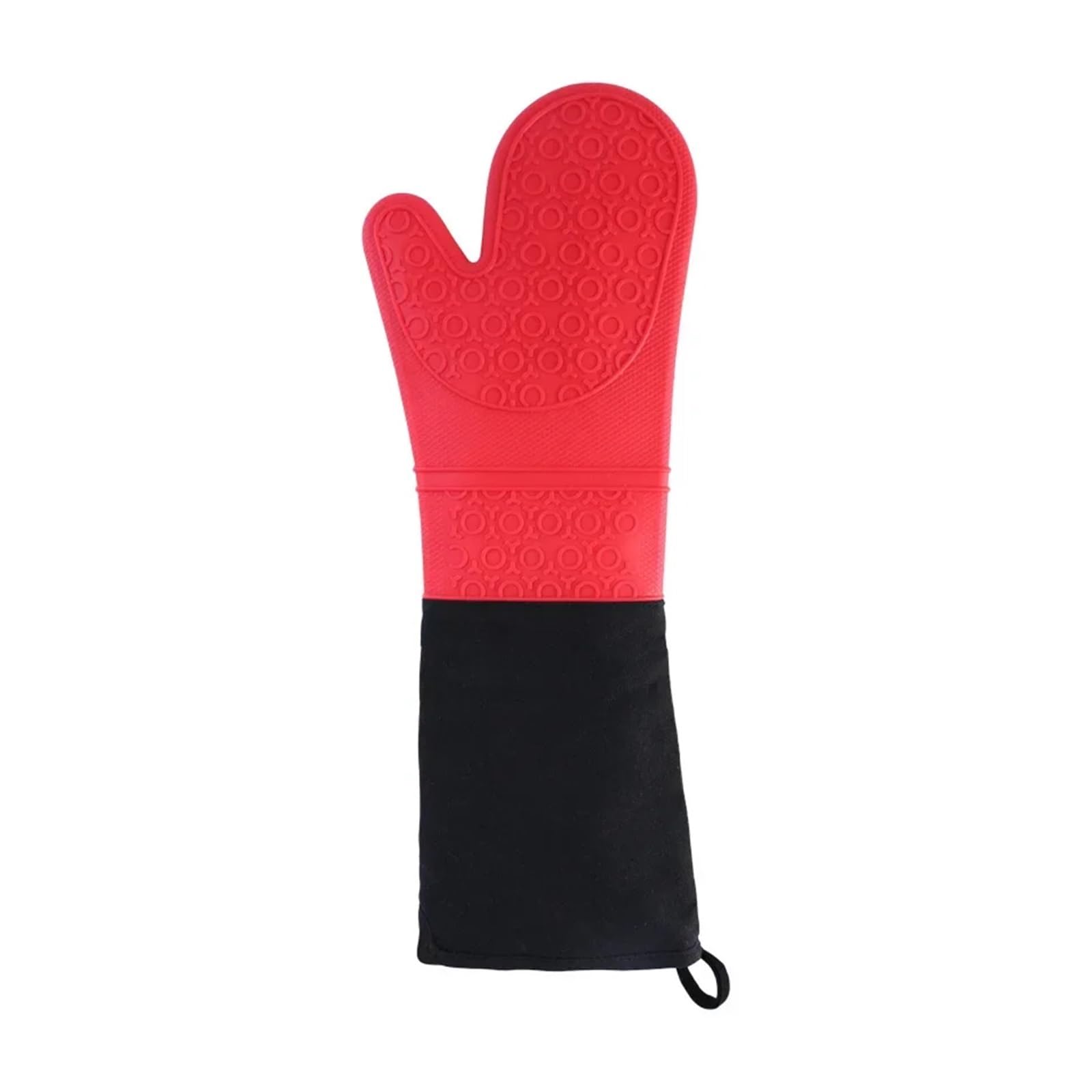 Oven Gloves Extended Silicone Gloves Oven Mitt Double Layer Heat Resistant Microwave Mitts Non-Slip Pot Holder BBQ Baking(1Pcs Red)