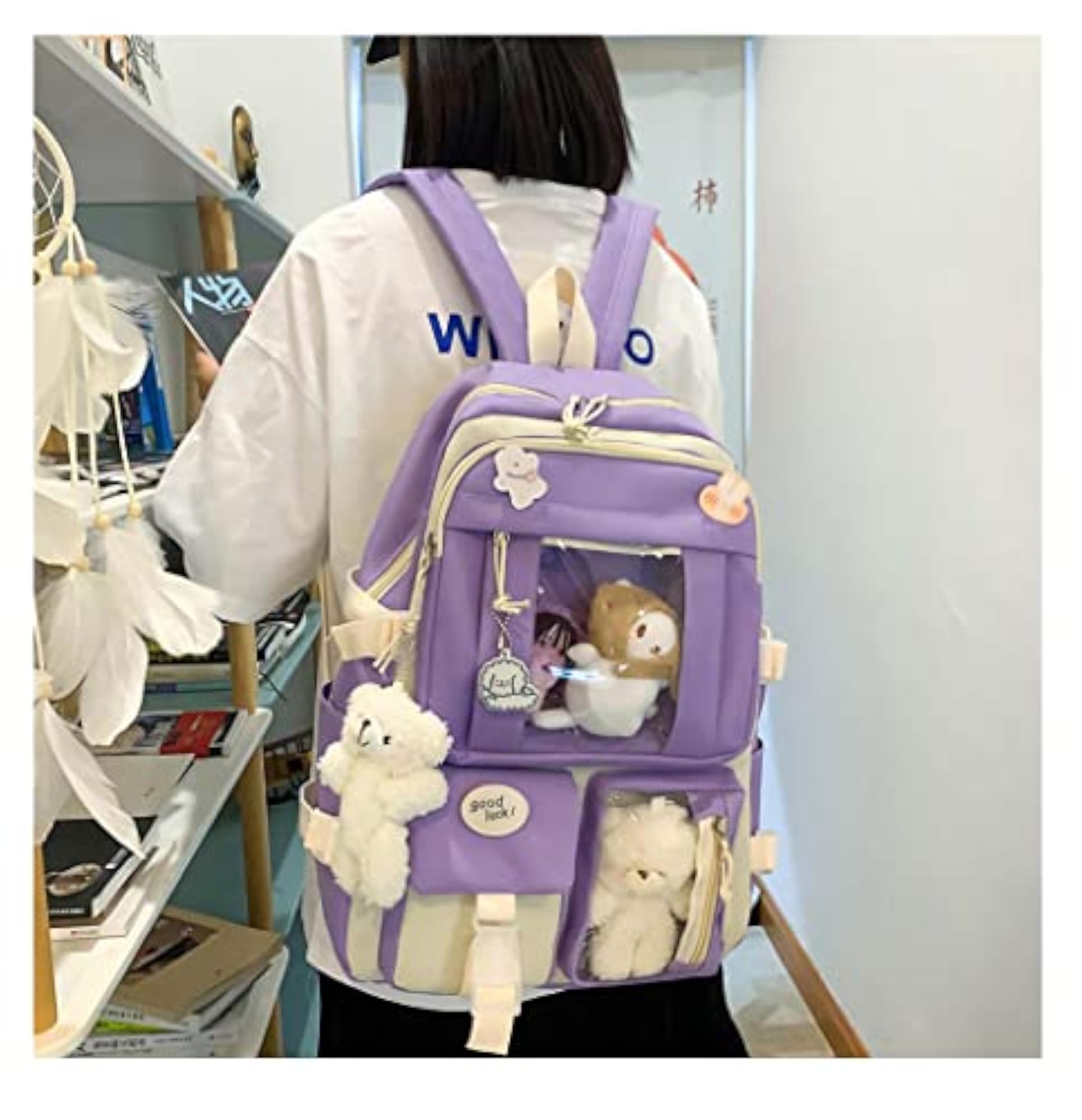 Kawaii 5Pcs Set Aesthetic School Backpack