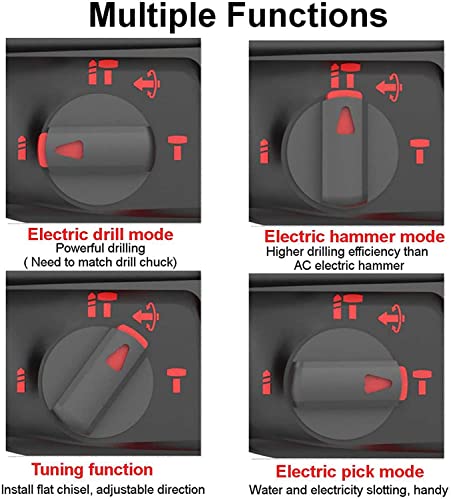 Elektrischer Akku-Bohrhammer, wiederaufladbare bürstenlose Schlagbohrmaschine mit 4 Funktionen für Makita 18-V-Batterie – Bild 3