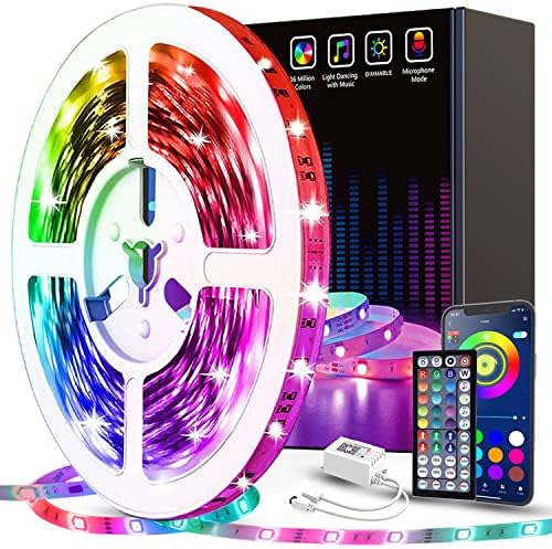 Tenmiro 50ft Led Strip Lights Smart Led Light Strips Music Sync Color Changing LED Lights App Control Led Lights for Bedroom Party Home Decoration
