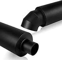 Vista 3 de Q1-TECH - Silenciador universal de punta de escape de 2.5 pulgadas, entrada de 4 pulgadas, acero inoxidable negro, universal de 19 pulgadas