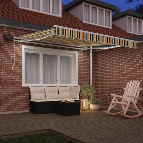 Auvent rétractable 350x250 cm résistant aux intempéries, store banne LED - 3