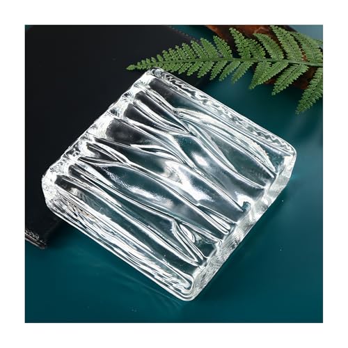 los ladrillos de vidrio, Bloques de vidrio de 5,9 x 5,9 x 1,9 pulgadas, separador de espacios con transmisión de luz, aislamiento térmico y acústico.(10pcs)