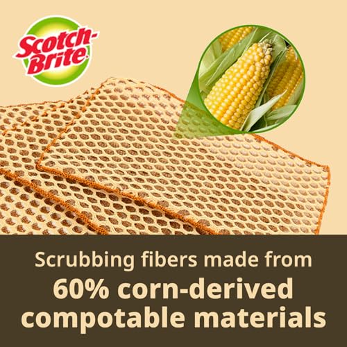 Image of Scotch-Brite Mesh Scrub Net Scrubber for Non-Stick Pans, Fast Drying Natural Dish Cloth