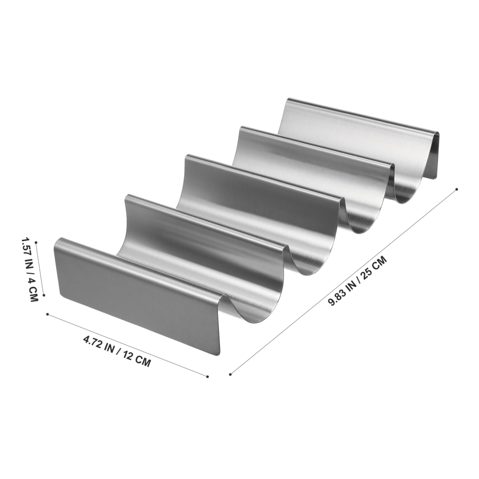 Gatuida 2 Piezas Soporte de Tacos Mexicanos de Acero Inoxidable Estante Multi Ranuras para Burritos y Panqueques Resistente y Fácil de Limpiar para Cocina y Servicio Mesa
