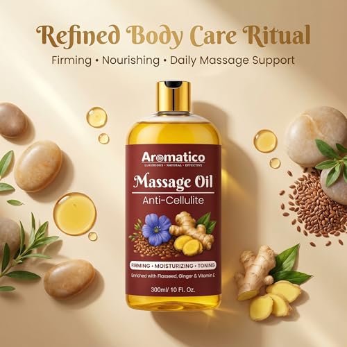 Image of AROMATICO Anti Cellulite Massage Oil for Skin Firming, Shaping & Toning of Cellulite-Prone Areas, Massage Oil for Women for Toning & Deep Nourishment |300ml