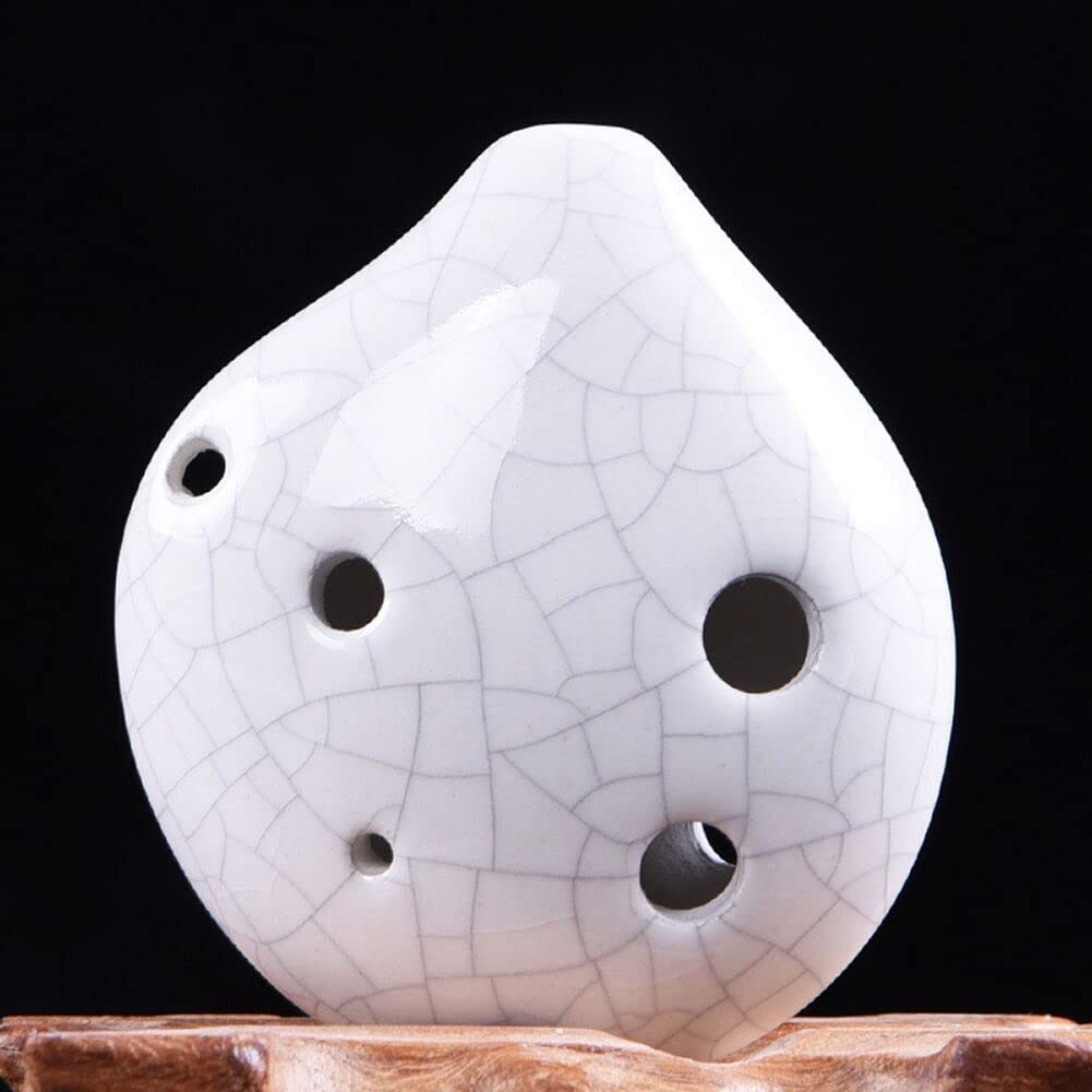 Alnicov 6 trous Ocarina,Bouteille de vin Style Alto C Ocarina,Ice Crack Glacé Craft Blanc