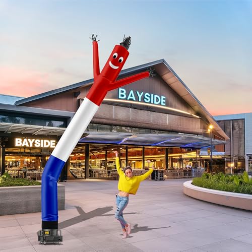 Image of LookOurWay Air Dancers Inflatable Tube Man Attachment - 20 Feet Tall Wacky Waving Inflatable Dancing Tube Guy for Business Promotion - Blower Not Included - Red /White /Blue