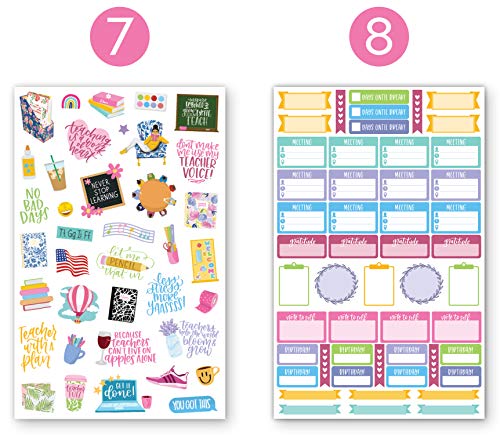 Bloom Daily Planners New Teacher Planner Sticker Pack - School Themed Planning Sticker Sheets For Educators, Homeschoolers, Etc.- 8 Sheets/586 Stickers Per Pack! #TOP4