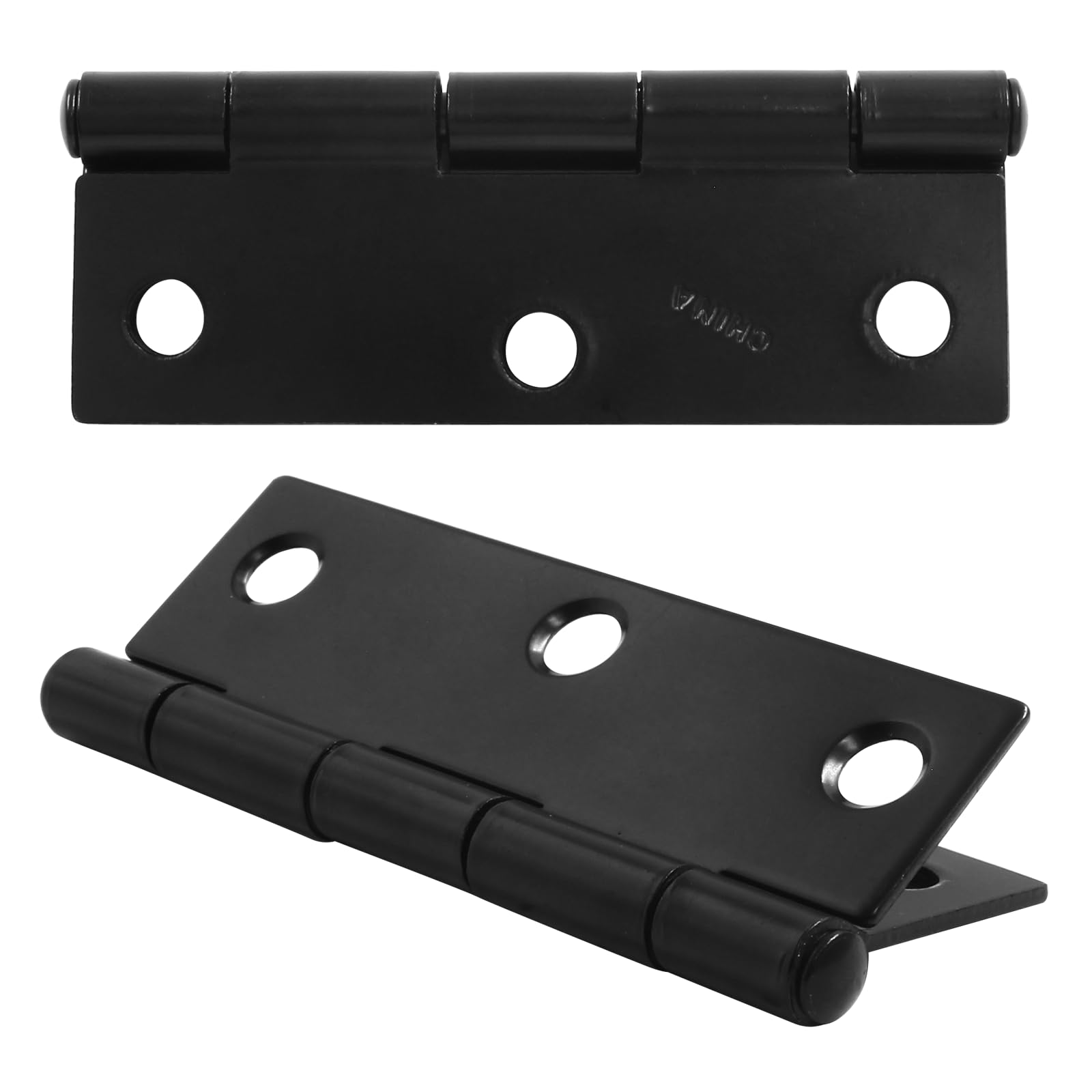 6-Pack Small Folding Butt Hinges – 3 X 2 Inch Black Square Hinges With Screws For Cabinets, Windows & Closets (76x50x1.5mm)