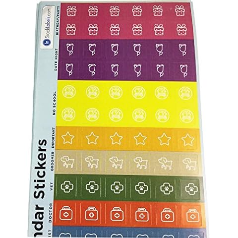 Calendar Organization Stickers 12.7 mm 0.5 Inch Square 114 Each Sheet 1140 Total Count Cover