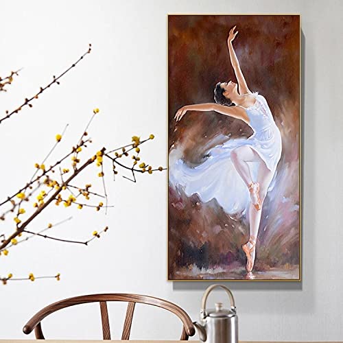 Art mural danseuse de ballet pour décoration de salle de danse et grand salon