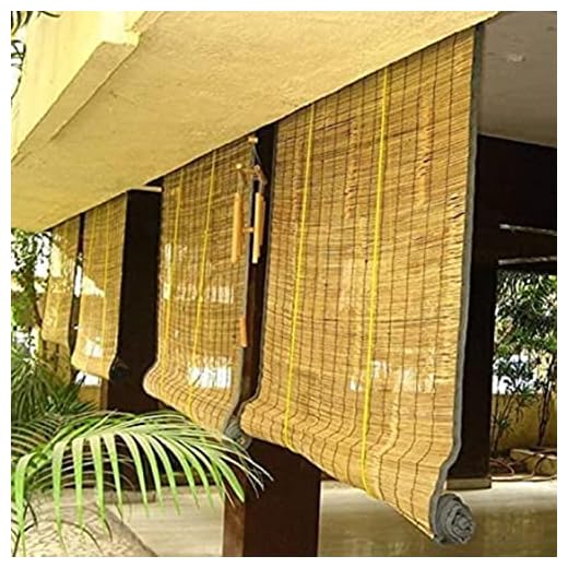 GoKoo Wood Natural Bamboo Curtain/Blinds for Window and Balcony-Indoor Use Size - 7 Height x 4 Width (Pack of 1)