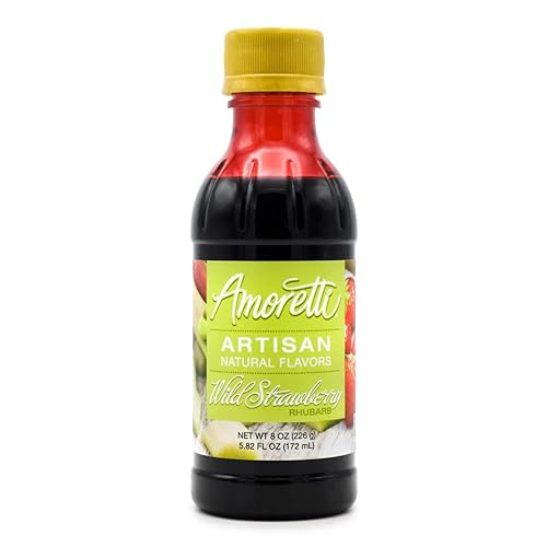Amoretti - Sabor artesanal natural de fresas silvestres ruibarbo 8 onzas