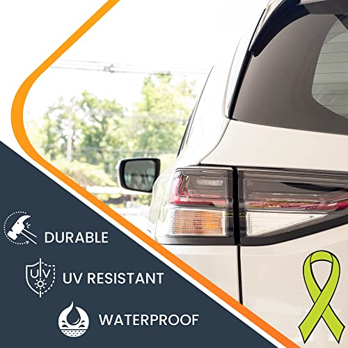 Image of Magnet Me Up Support Non Hodgkins Lymphoma Cancer Awareness Lime Ribbon Magnet Decal, 3.5x7 Inches, Automotive Magnet for Car Truck SUV, Any Magnetic Surface, Inspirational Gift, Crafted in USA