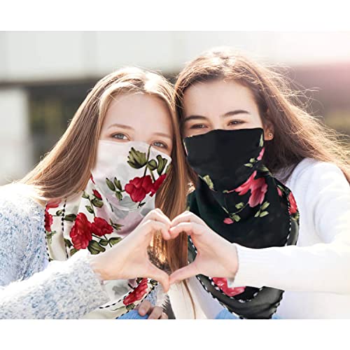Uaussi 6 Pack Women Face Scarf Mask Reusable Face Cover with Filter Pocket Chiffon Balaclava Bandana