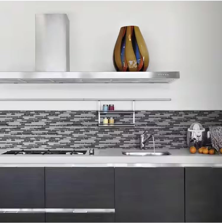 Jeffrey Court Materialized Gray Mixed Glass Tile (10 Pcs/Box, 1 Sq. ft./Each)