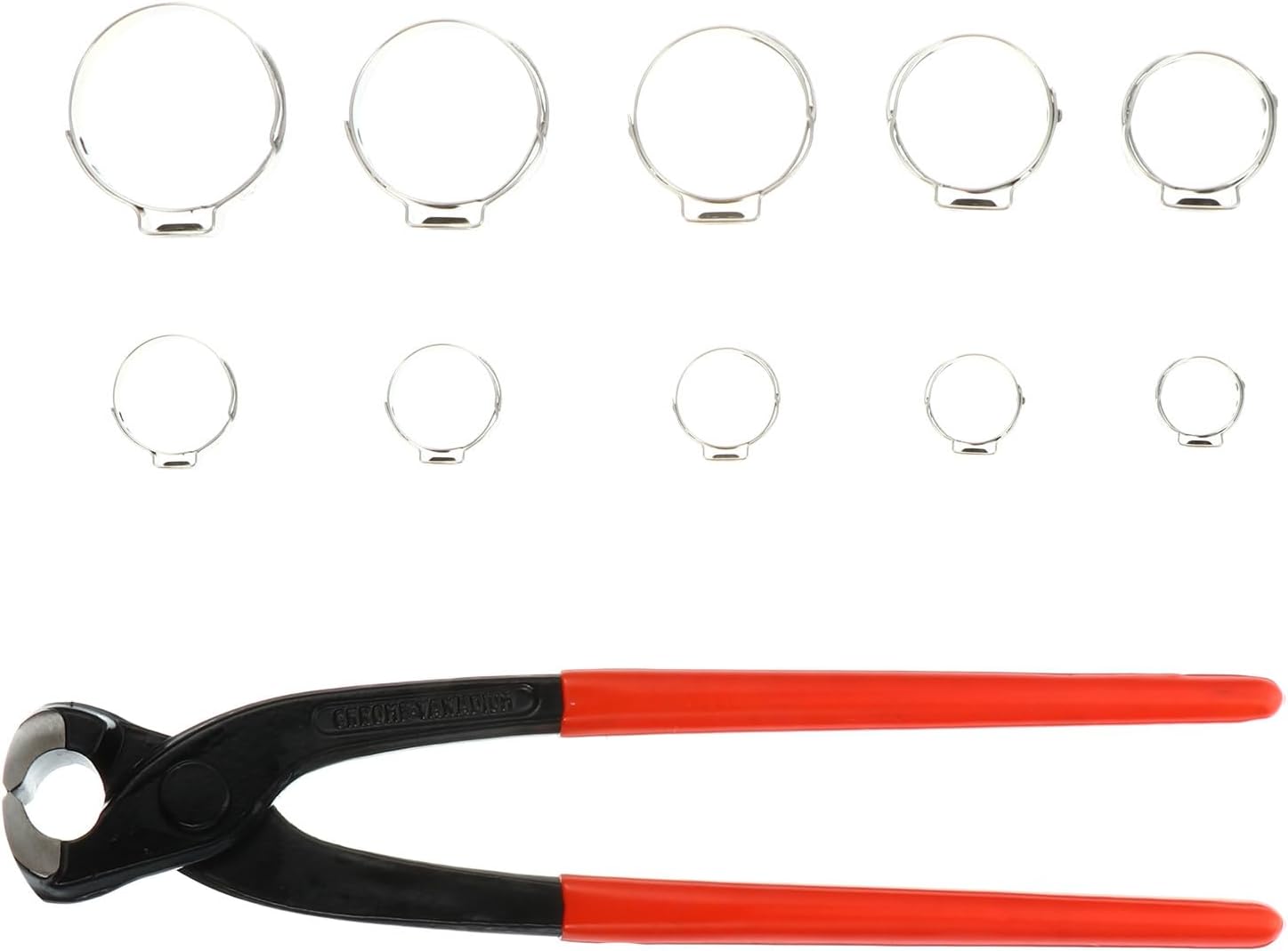 115pcs Stainless Steel Single Ear Hose Clamps Kit with Pliers Heavy Duty Fuel and Tube Clips for Automotive Industrial and Household Pipe Sealing